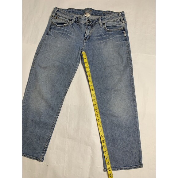 🌻2 for $20 🌻 SILVER Tyler Jeans Womens 33 Ankle Crop Blue Faded Retro - Picture 7 of 9